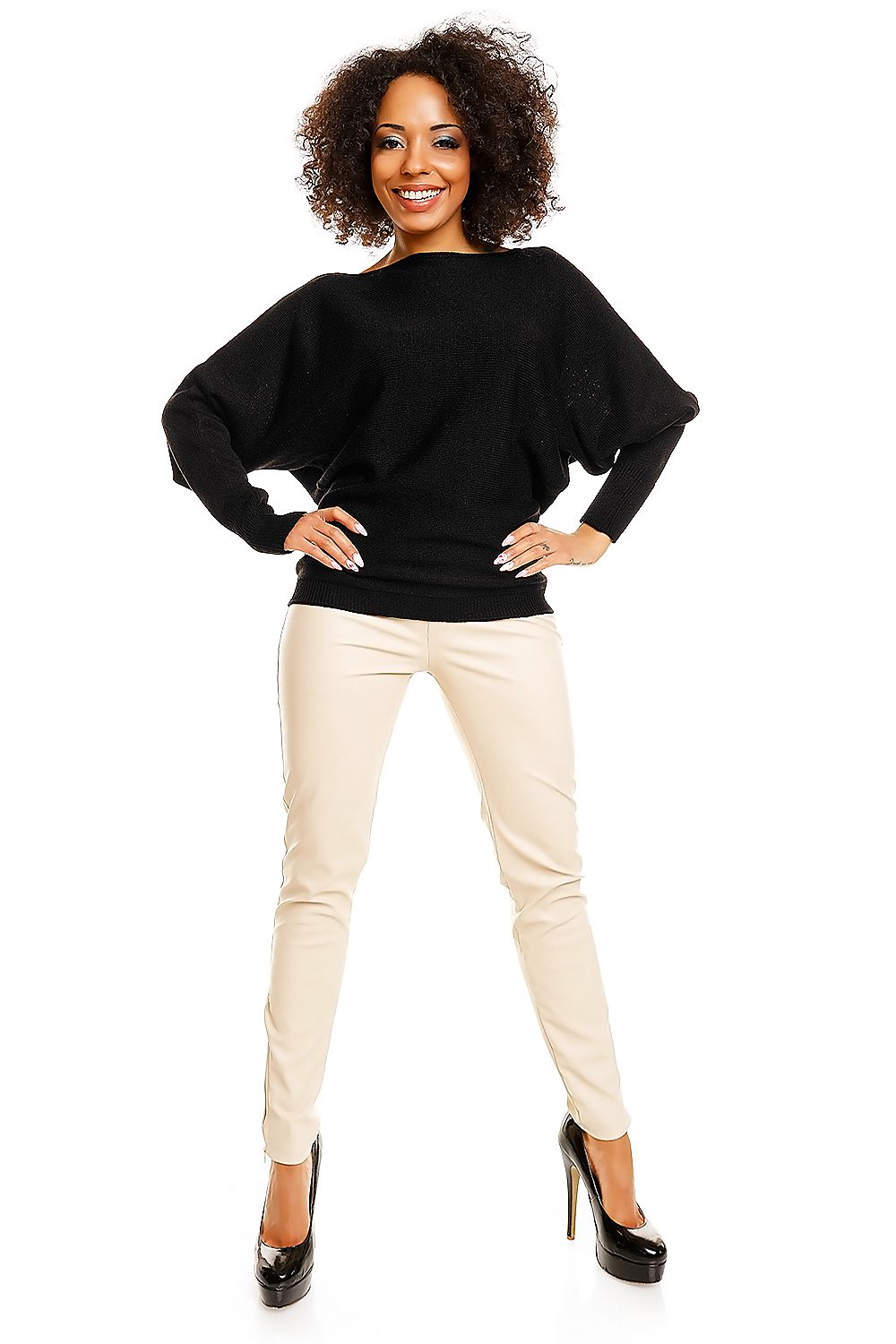 Chic Oversized Kimono Sweater with Boat Neckline by PeeKaBoo - Soft Acrylic, Bat Style, Flattering Fit