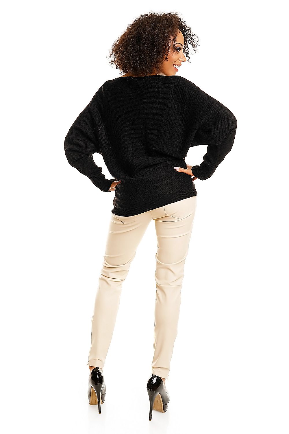 Chic Oversized Kimono Sweater with Boat Neckline by PeeKaBoo - Soft Acrylic, Bat Style, Flattering Fit