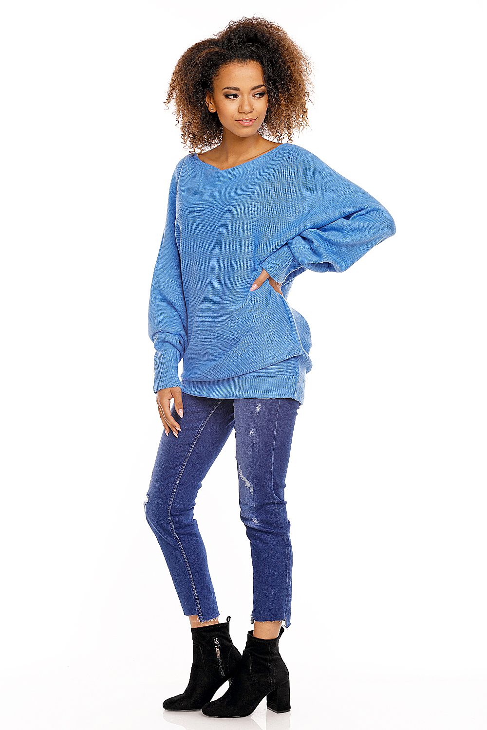 Chic Oversized Kimono Sweater with Boat Neckline by PeeKaBoo - Soft Acrylic, Bat Style, Flattering Fit