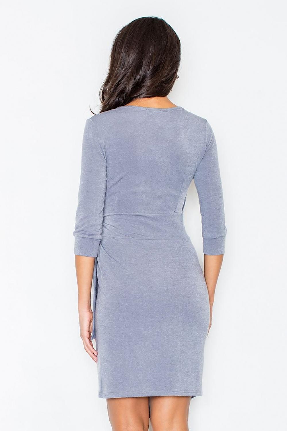 Asymmetrical Daydress With Tie Waist And 3/4 Sleeves By Figl - Elegant Evening Wear