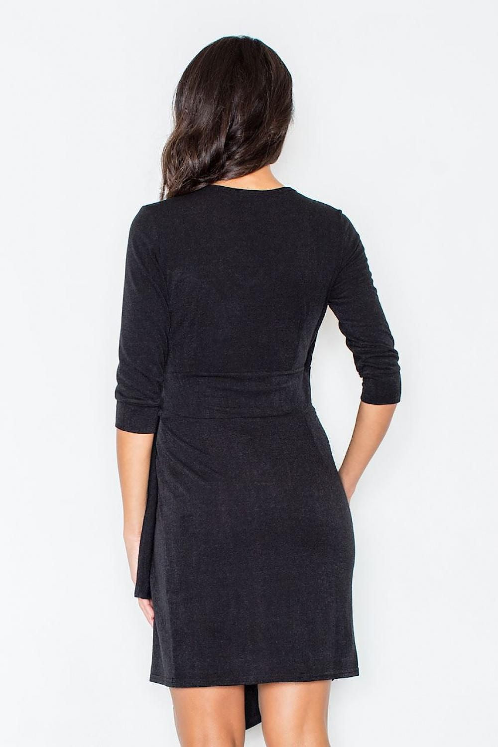 Asymmetrical Daydress With Tie Waist And 3/4 Sleeves By Figl - Elegant Evening Wear