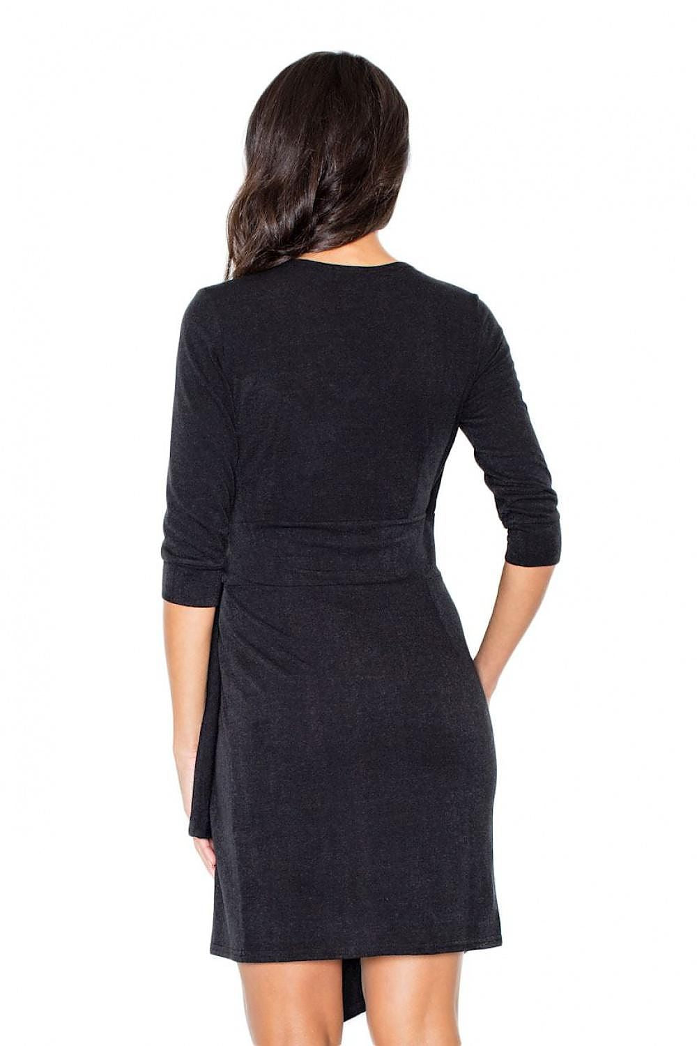 Asymmetrical Daydress With Tie Waist And 3/4 Sleeves By Figl - Elegant Evening Wear
