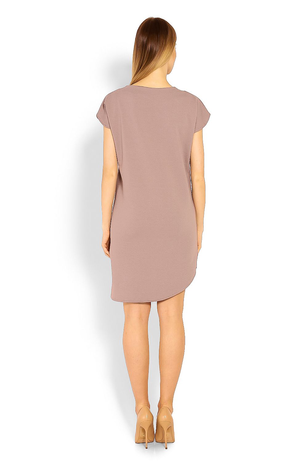 Asymmetrical Cotton Dress With Short Sleeves - Luxury PeeKaBoo Daydress