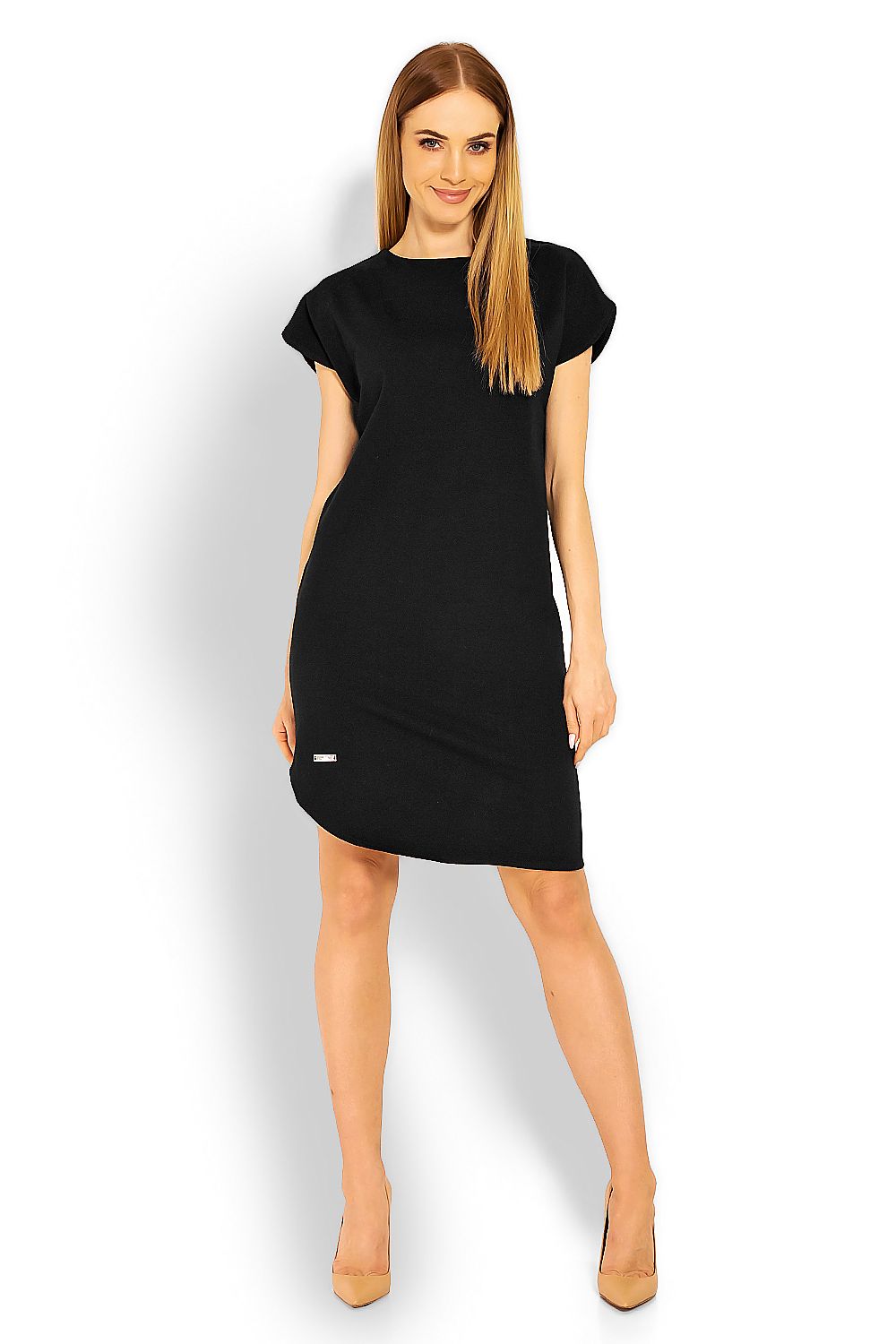 Asymmetrical Cotton Dress With Short Sleeves - Luxury PeeKaBoo Daydress