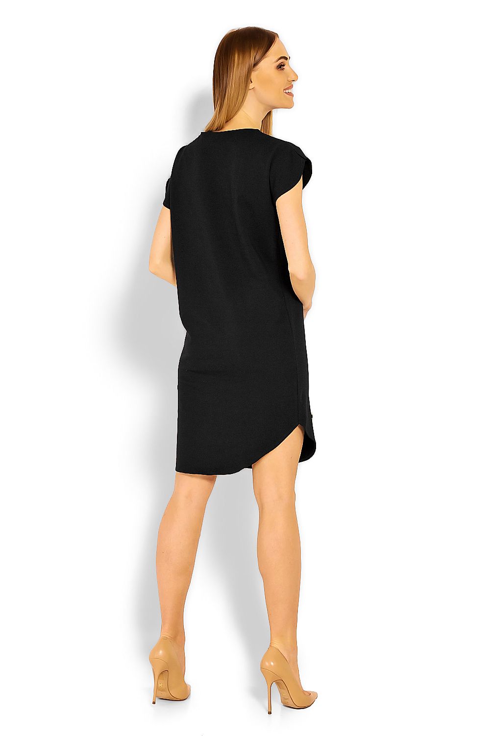 Asymmetrical Cotton Dress With Short Sleeves - Luxury PeeKaBoo Daydress