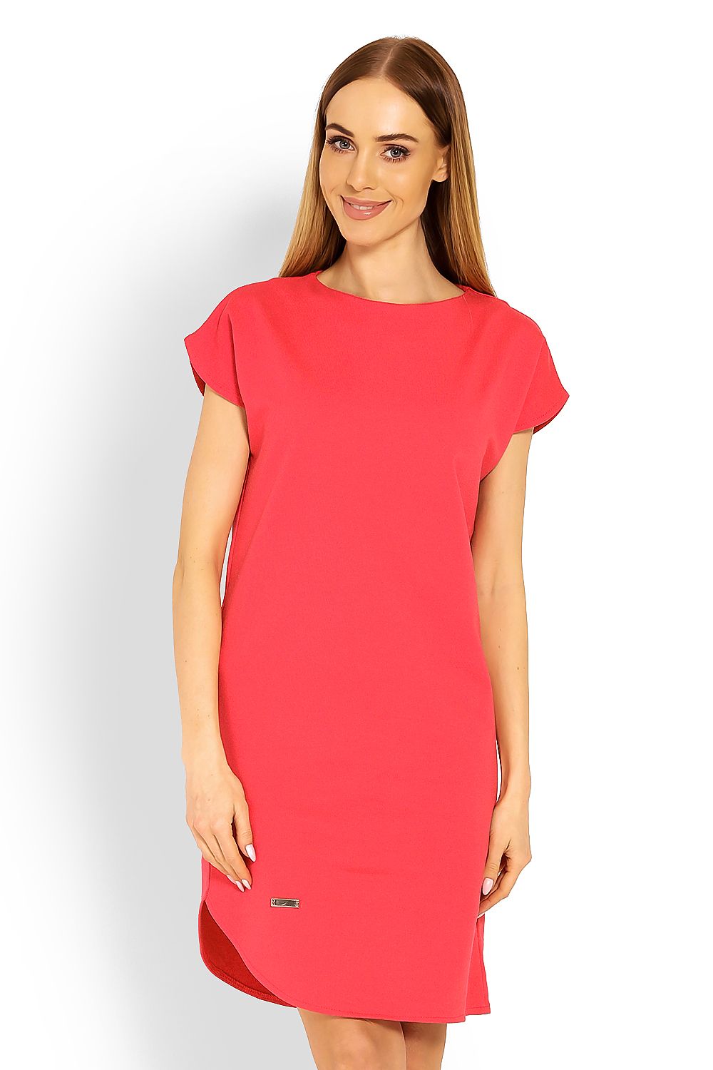 Asymmetrical Cotton Dress With Short Sleeves - Luxury PeeKaBoo Daydress