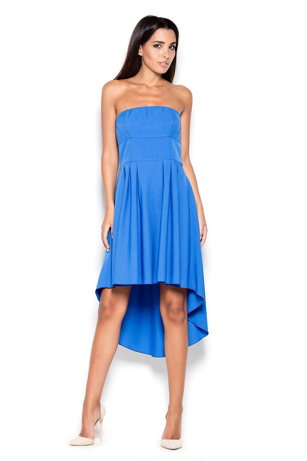 Asymmetrical Strapless Daydress by Lenitif - Elegant Polyester Fabric, Available in Sizes S-XL