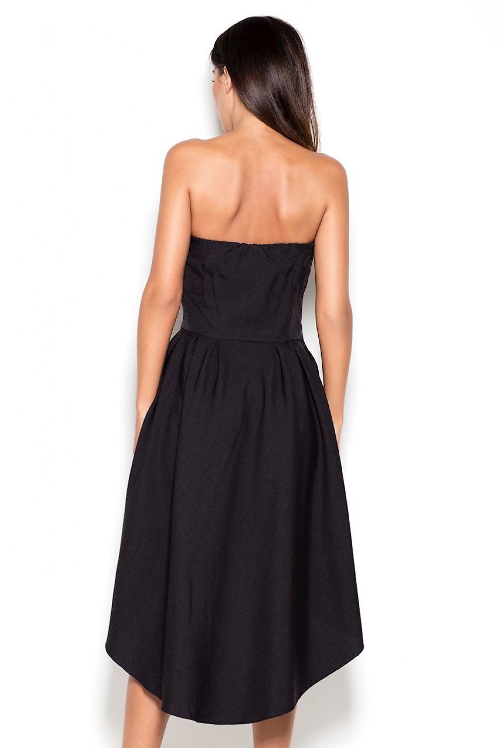 Asymmetrical Strapless Daydress by Lenitif - Elegant Polyester Fabric, Available in Sizes S-XL