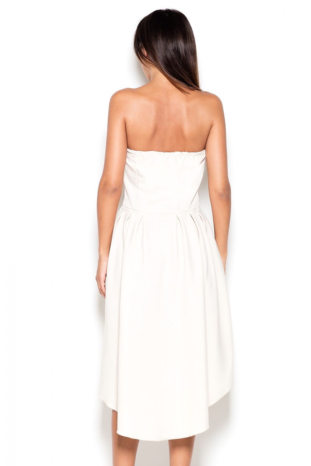 Asymmetrical Strapless Daydress by Lenitif - Elegant Polyester Fabric, Available in Sizes S-XL
