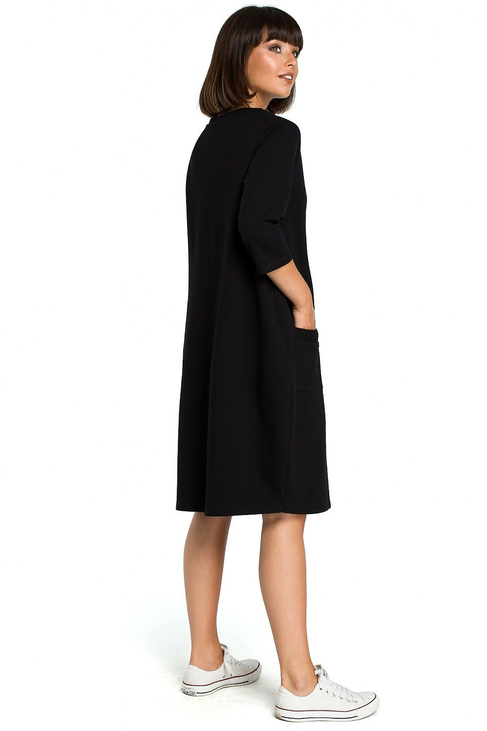 BeWear Luxurious Daydress - Soft Knit Cotton Blend, Versatile Fit With Pockets, Sizes S-XXL