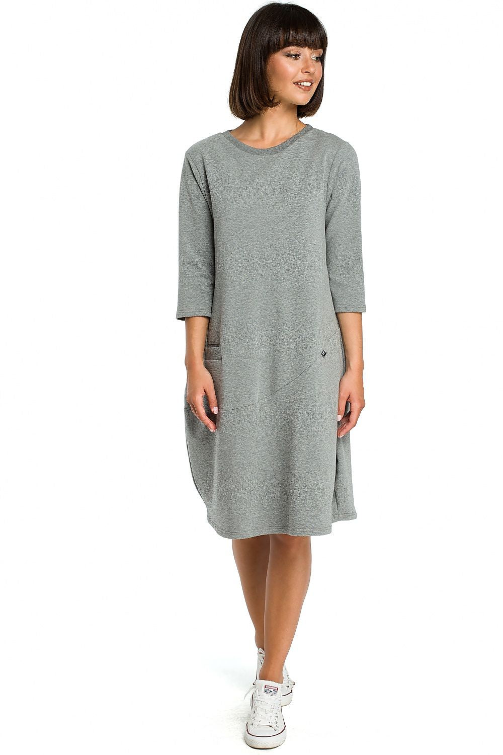 BeWear Luxurious Daydress - Soft Knit Cotton Blend, Versatile Fit With Pockets, Sizes S-XXL