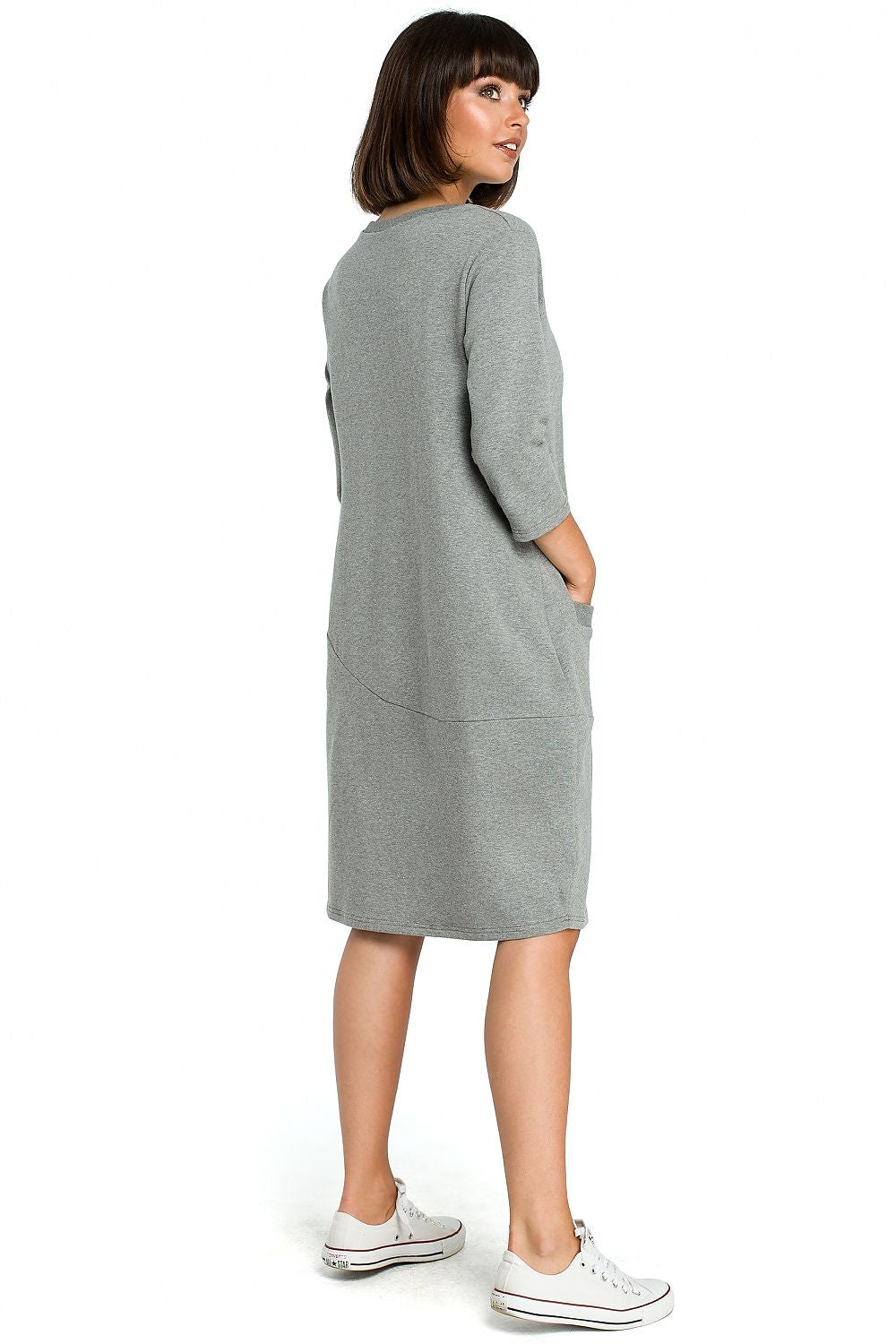 BeWear Luxurious Daydress - Soft Knit Cotton Blend, Versatile Fit With Pockets, Sizes S-XXL