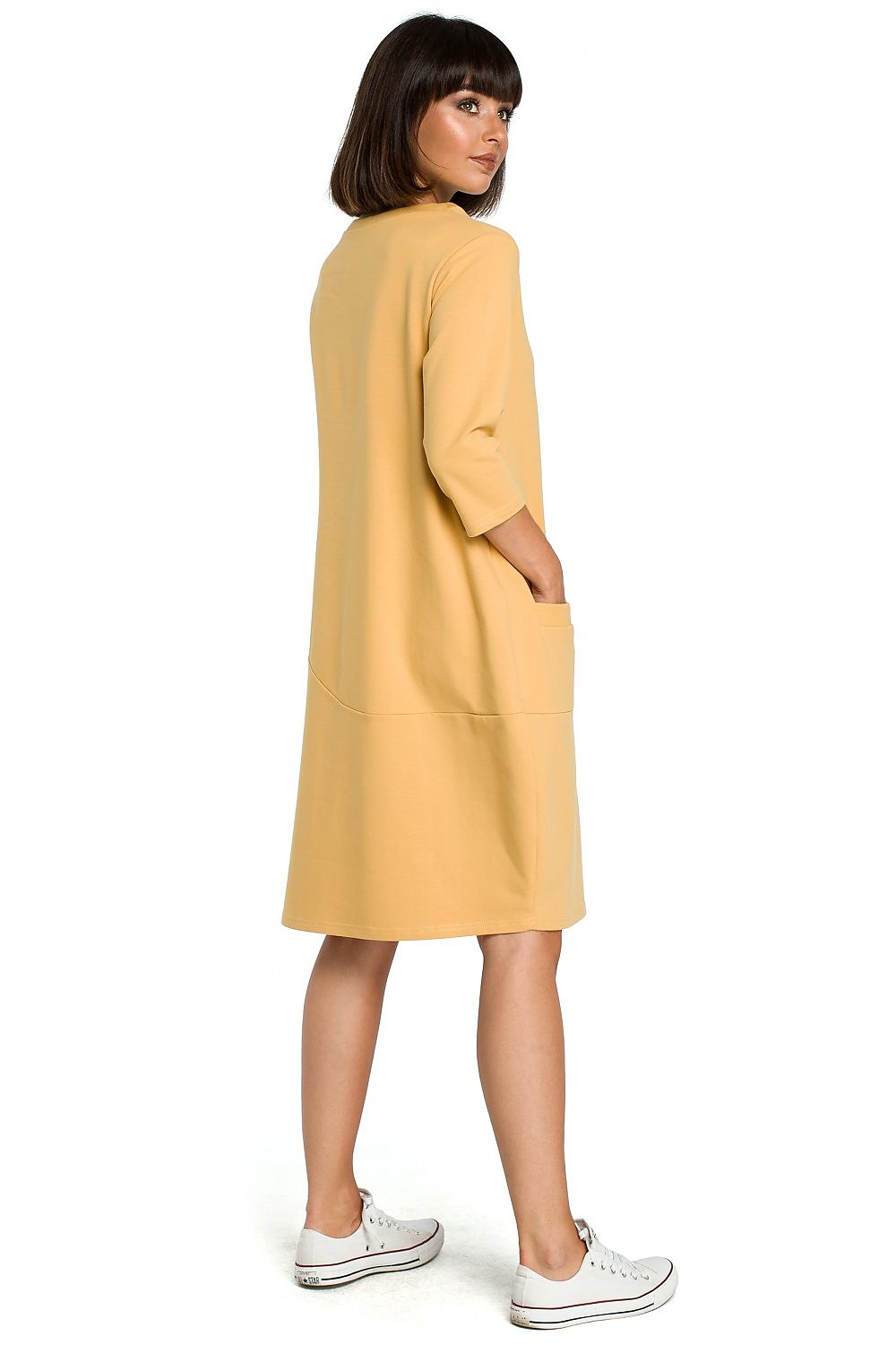BeWear Luxurious Daydress - Soft Knit Cotton Blend, Versatile Fit With Pockets, Sizes S-XXL