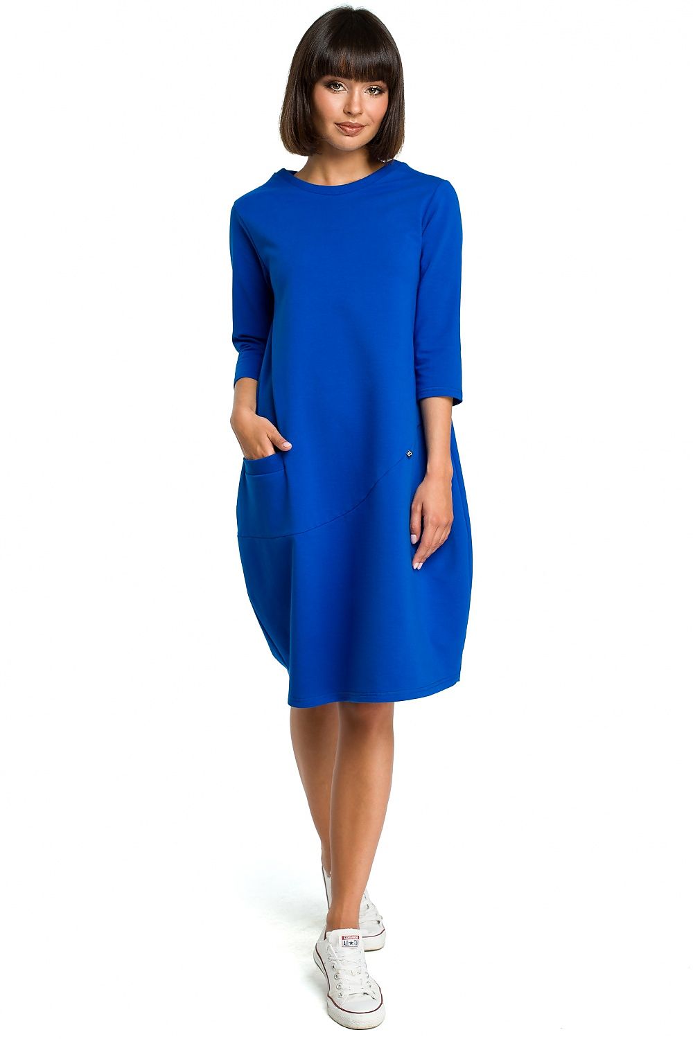 BeWear Luxurious Daydress - Soft Knit Cotton Blend, Versatile Fit With Pockets, Sizes S-XXL