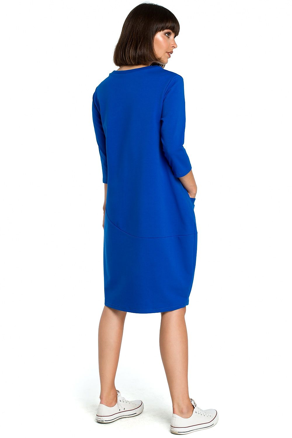 BeWear Luxurious Daydress - Soft Knit Cotton Blend, Versatile Fit With Pockets, Sizes S-XXL