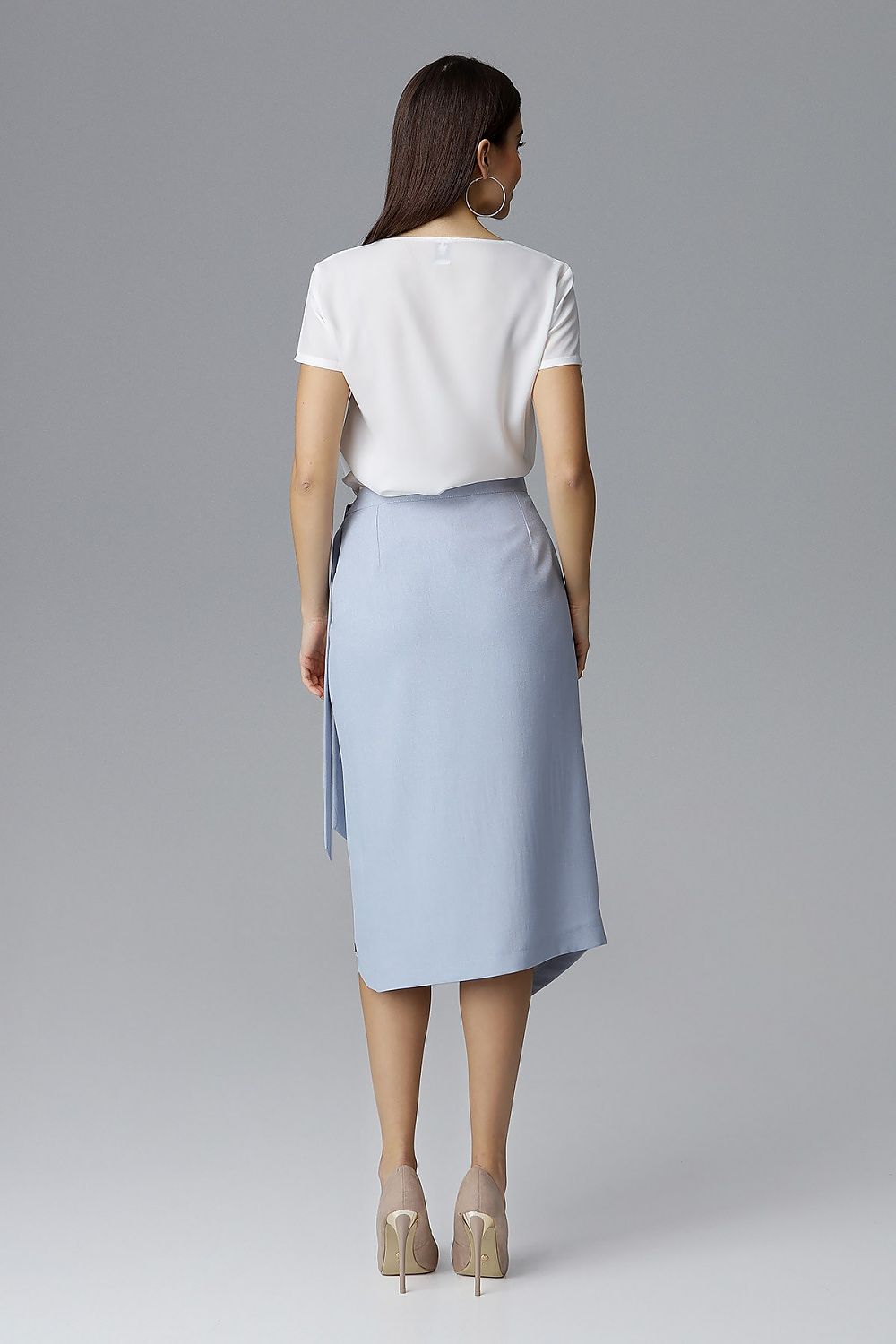 Elegant Asymmetrical Skirt by Figl - 100% Polyester, Tie Waist Design, Perfect for Any Occasion