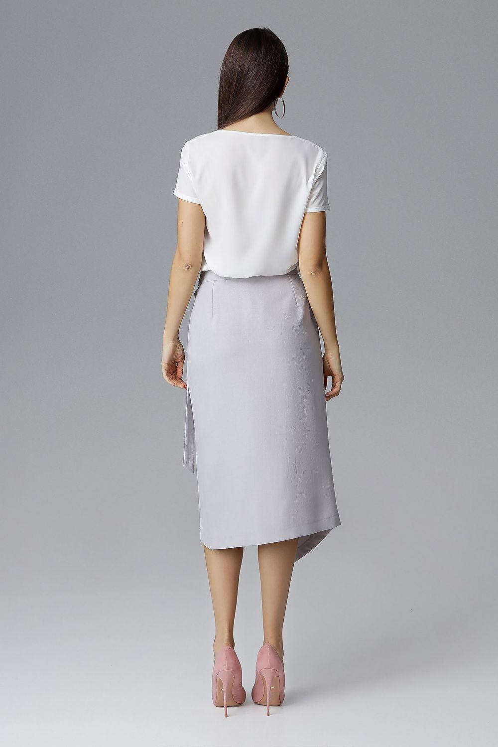 Elegant Asymmetrical Skirt by Figl - 100% Polyester, Tie Waist Design, Perfect for Any Occasion