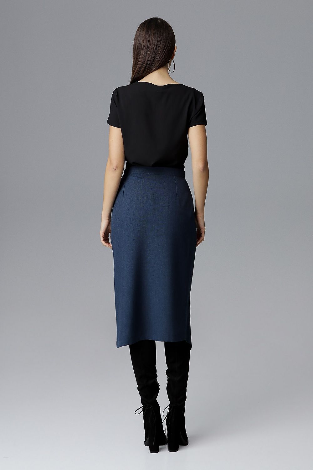 Elegant Asymmetrical Skirt by Figl - 100% Polyester, Tie Waist Design, Perfect for Any Occasion