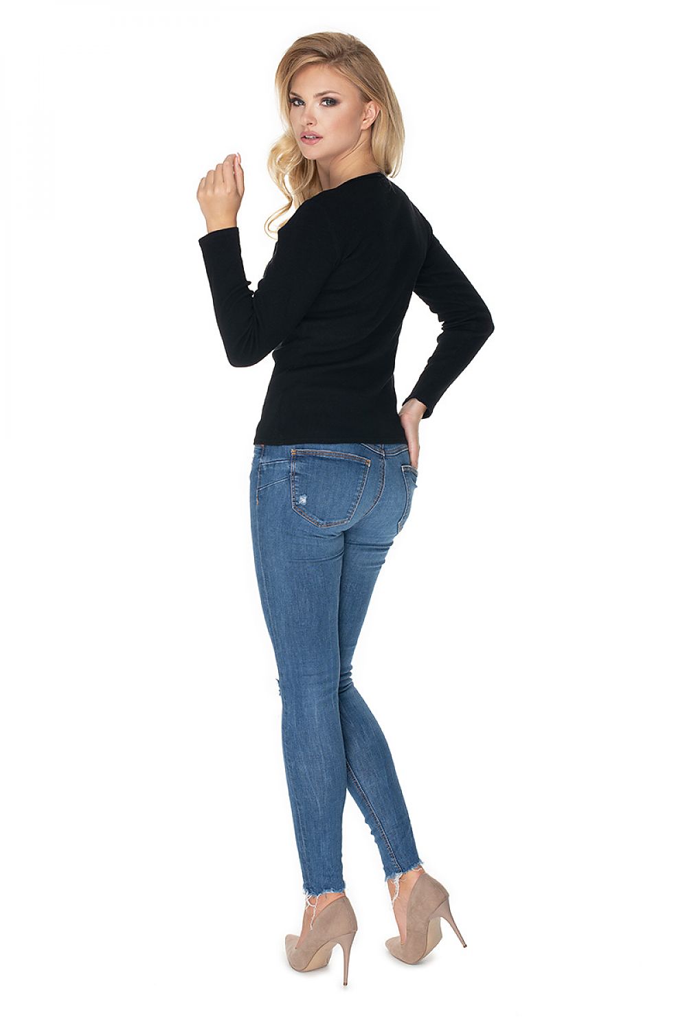 Elegant Fitted Blouse with Heart Neckline - 95% Cotton & 5% Spandex by PeeKaBoo