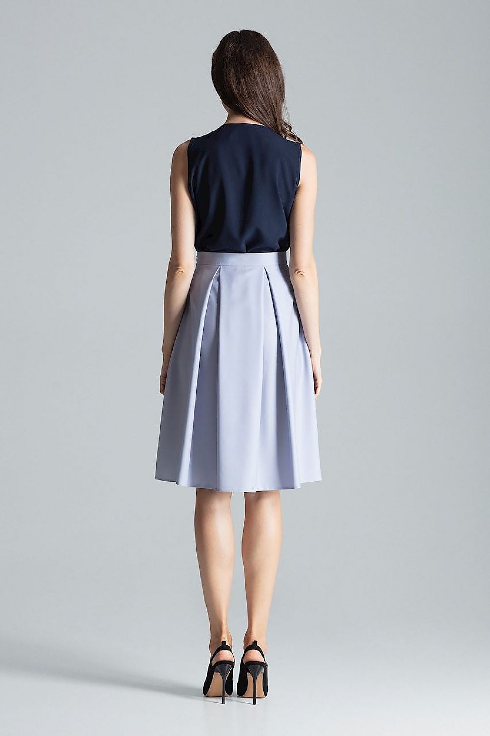 Elegant Burgundy Midi Skirt With Asymmetrical Slit - Figl, 100% Polyester, Side Zip Closure