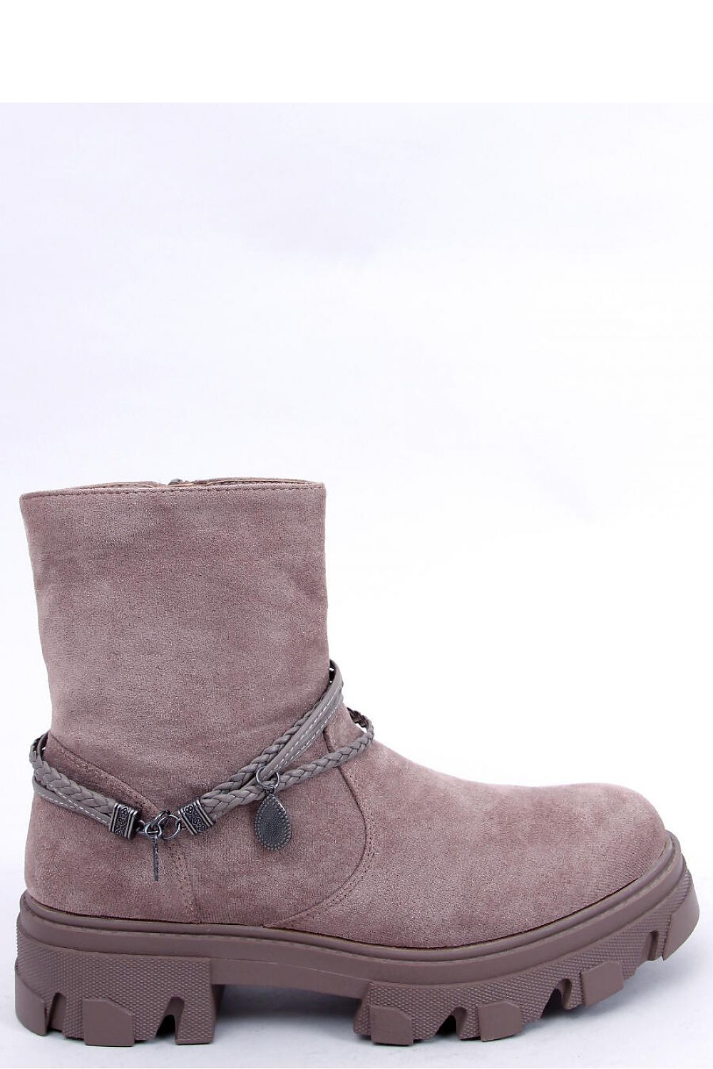 Inello Women's Eco-Suede Boots with Soft Fur Lining and Detachable Strap - 4.5cm Heel