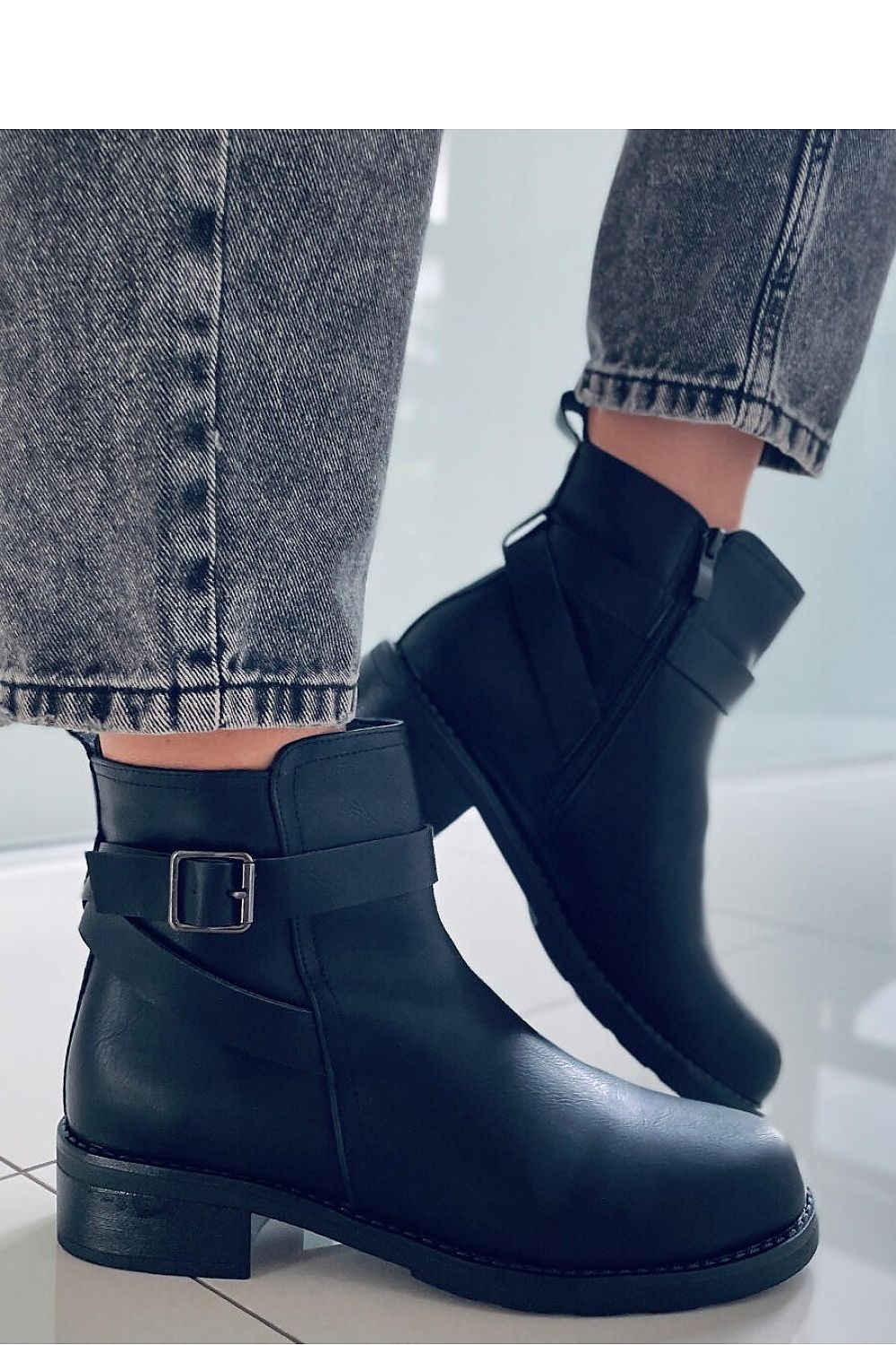 Inello Women's Jodhpur Boots with Buckle – Organic Leather, Foam Lining, 3.5cm Heel