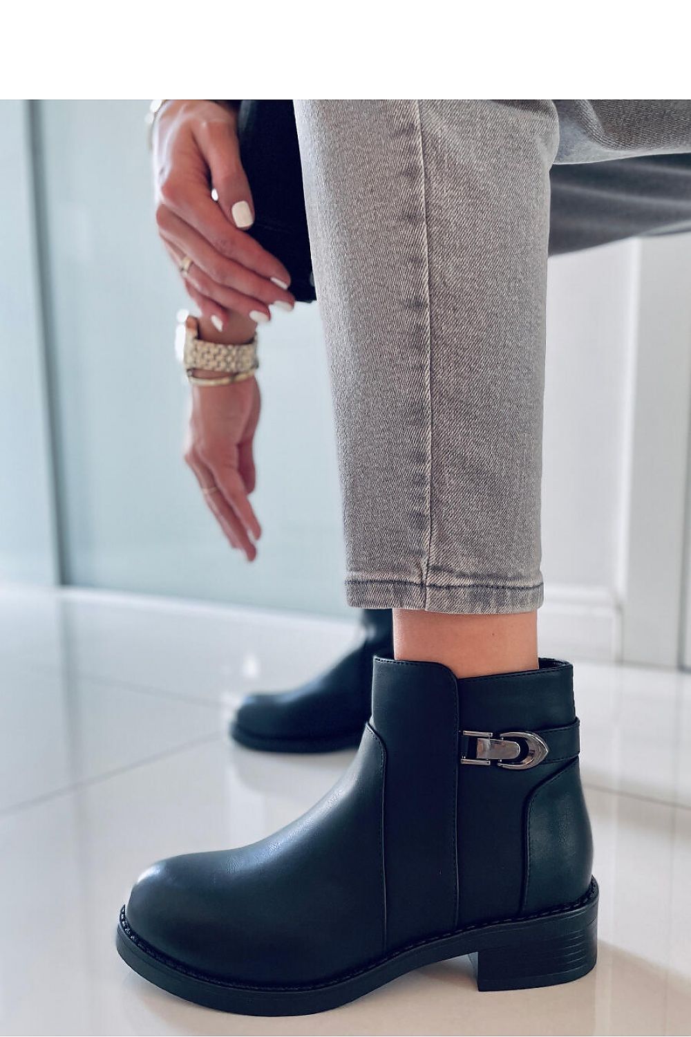 Inello Women's Jodhpur Boots - Classic Black, Flat Heel, Eco-Friendly Leather with Zipper Closure
