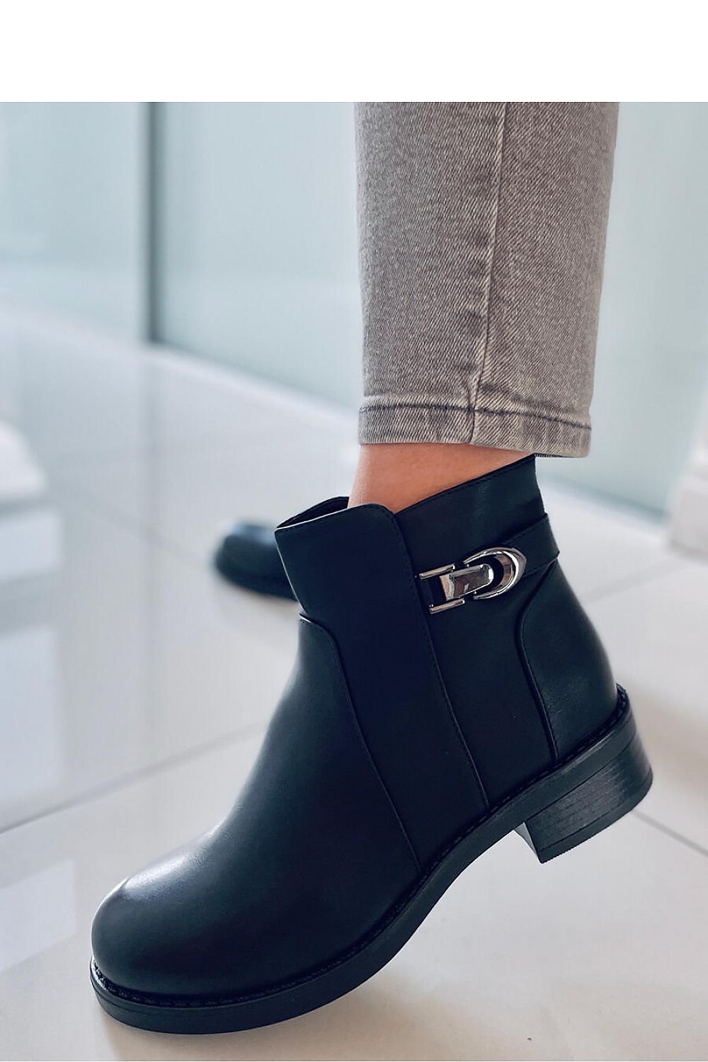 Inello Women's Jodhpur Boots - Classic Black, Flat Heel, Eco-Friendly Leather with Zipper Closure