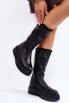 Luxury Women's Thigh-High Leather Boots with Insulated Wool Lining and Decorative Accent
