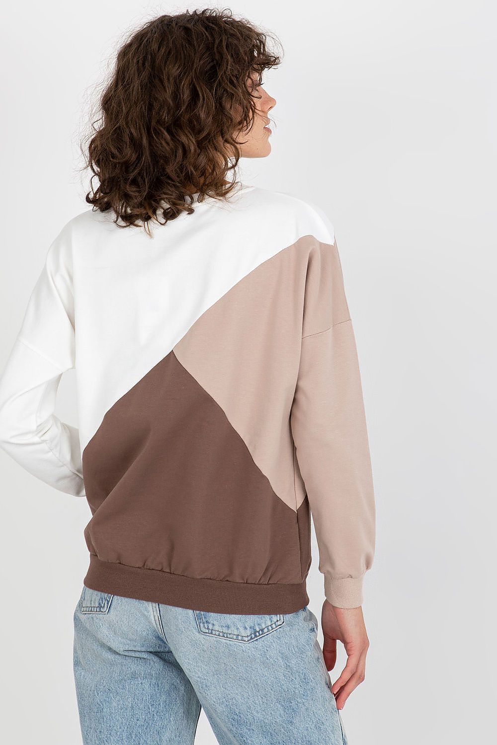 Luxury Women's Long Sleeve Cotton Blend Sweatshirt with Round Neckline in 3 Colours