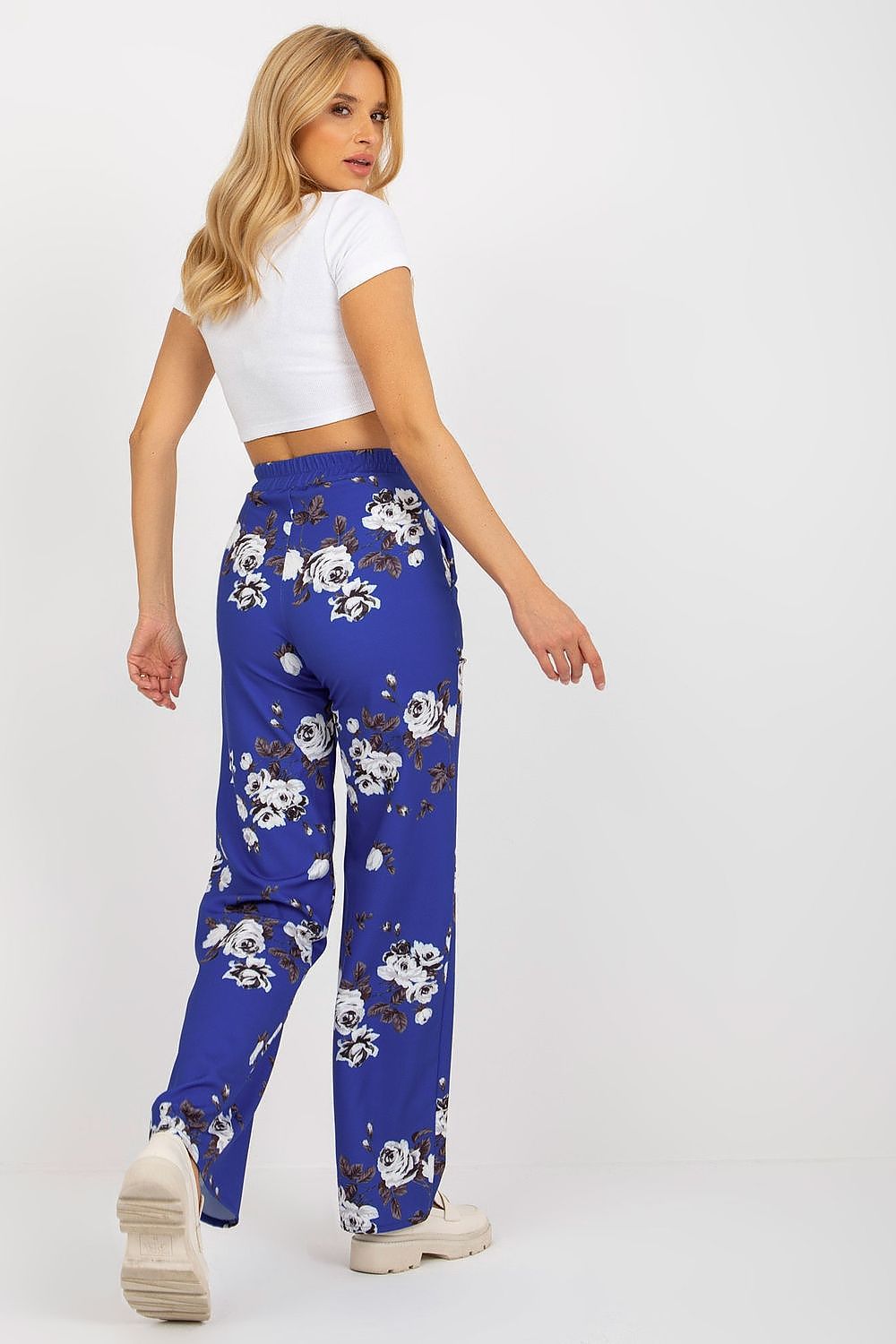 Elegant High-Waisted Women’s Wide-Leg Trousers by Lakerta - Comfortable Cotton Blend
