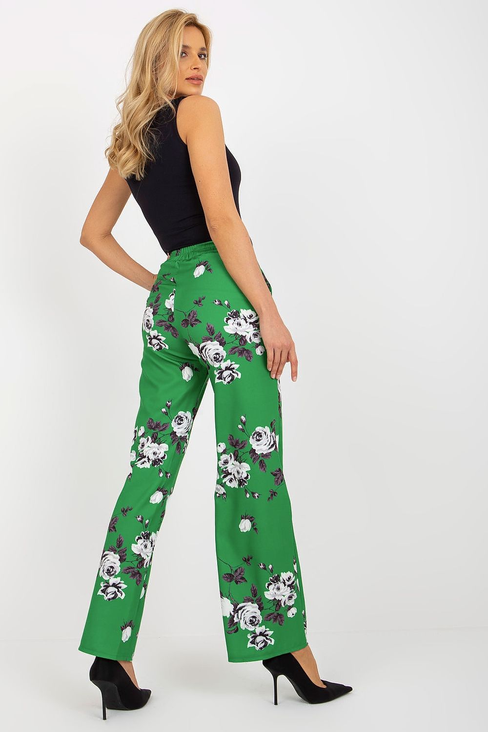 Elegant High-Waisted Women’s Wide-Leg Trousers by Lakerta - Comfortable Cotton Blend