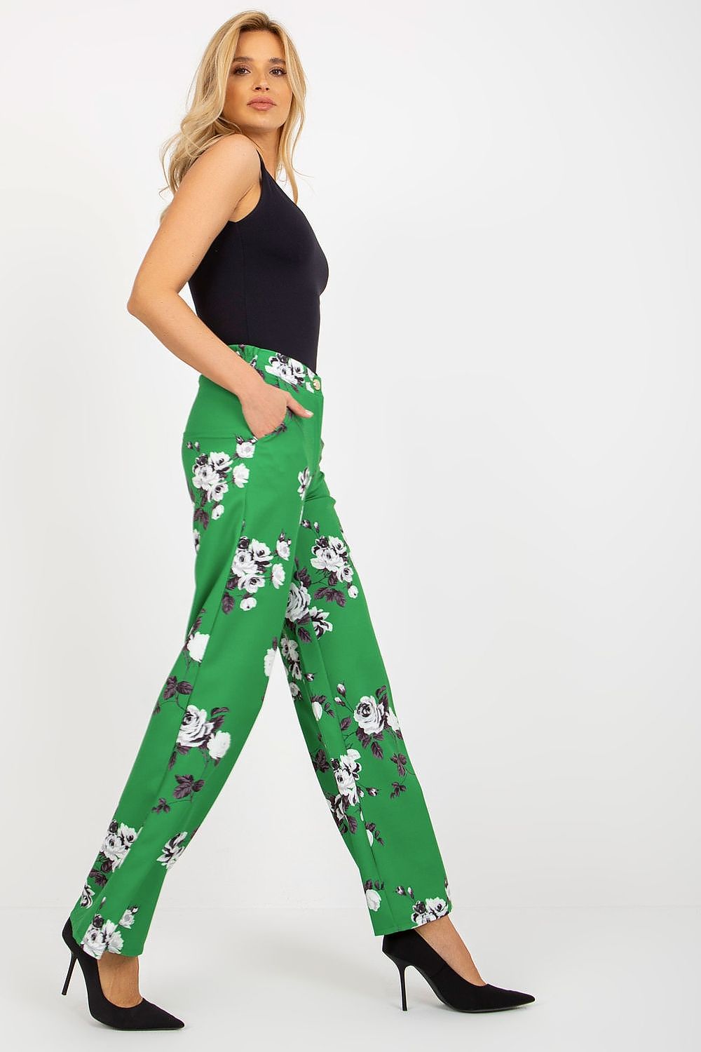 Elegant High-Waisted Women’s Wide-Leg Trousers by Lakerta - Comfortable Cotton Blend