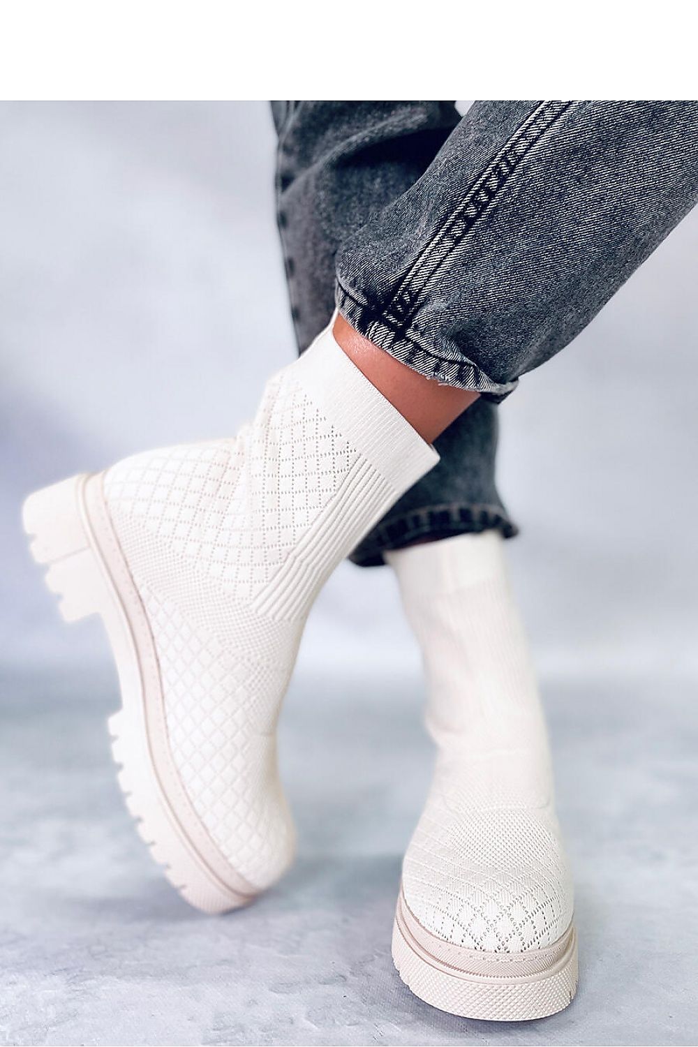 Chic Women's Sock Boots Inello with High Sole & Soft Fur Lining for Stylish Comfort