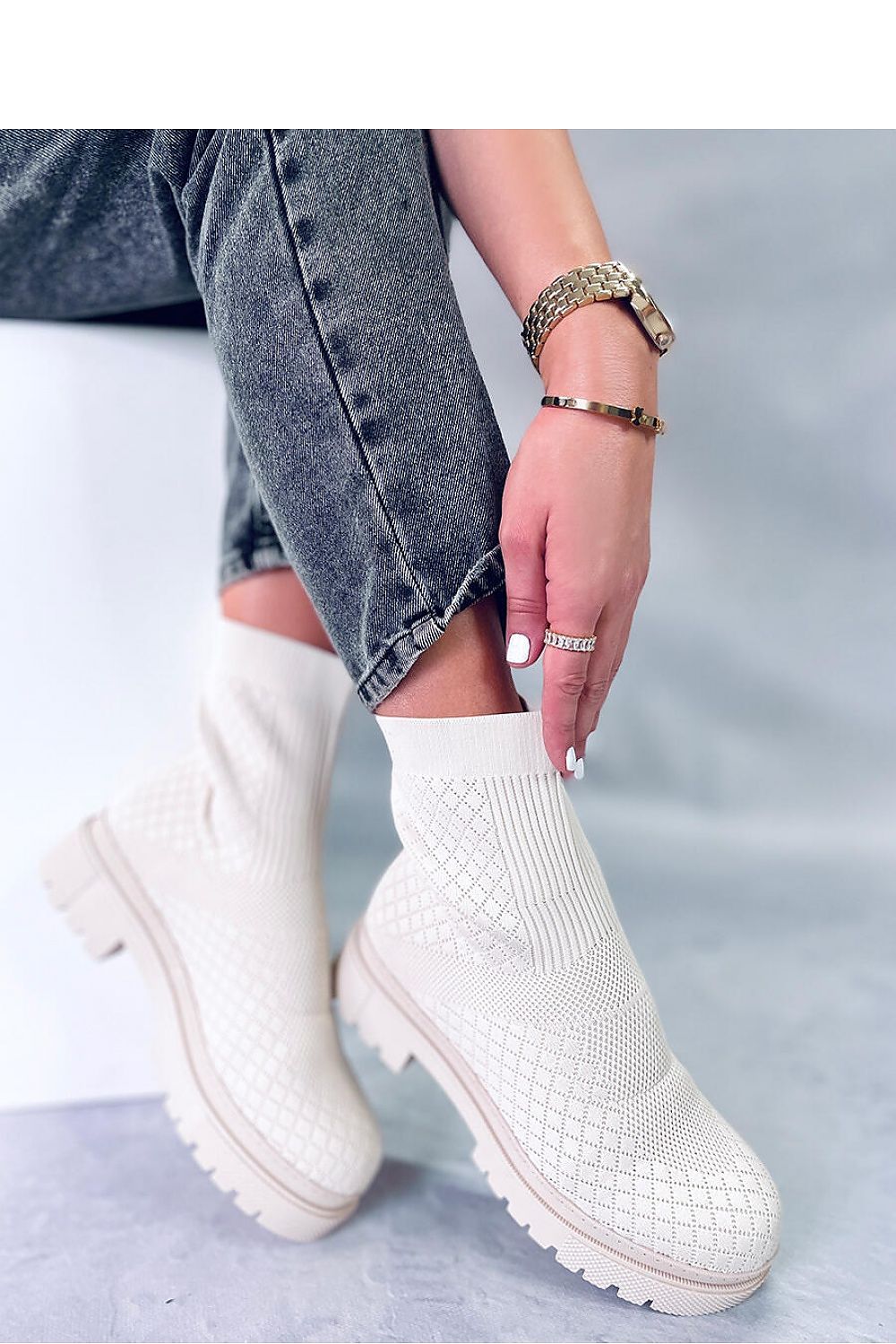 Chic Women's Sock Boots Inello with High Sole & Soft Fur Lining for Stylish Comfort