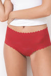 Julimex Elegant Lace High-Waisted Panties For Women - Bottle Green Floral Design, Seamless Comfort