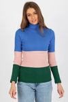 Elegant Women's Ribbed Turtleneck Sweater - Long Sleeve Cotton Blend, Available in 3 Colours
