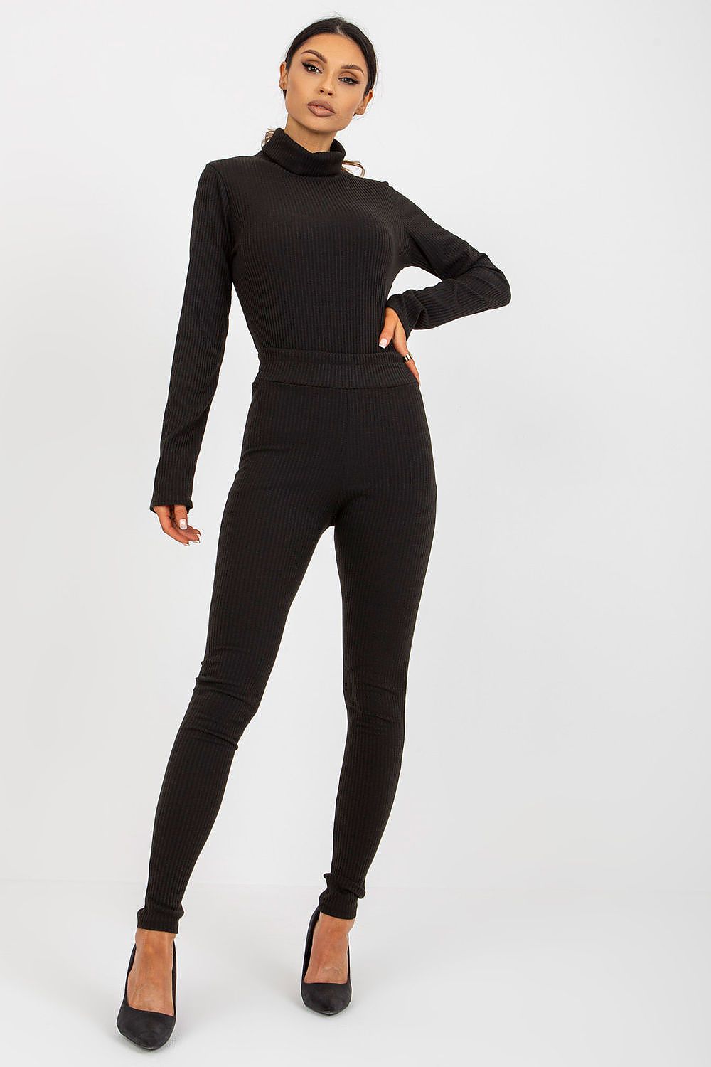 Striped Cotton Spandex High Waist Leggings Lakerta for Everyday Elegance