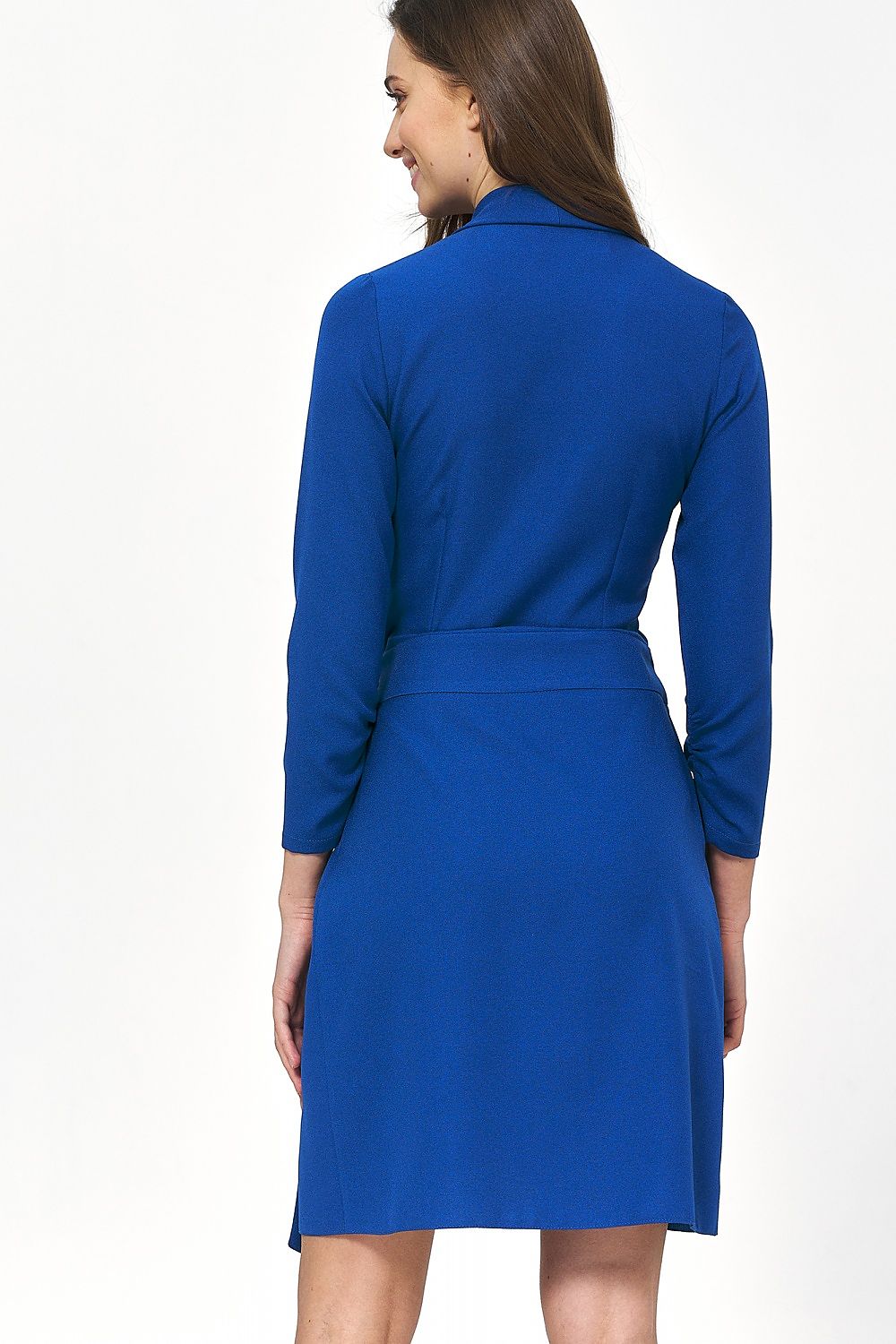Purple Spandex-Blend Daydress by Nife with Envelope Neckline and Feminine Silhouette