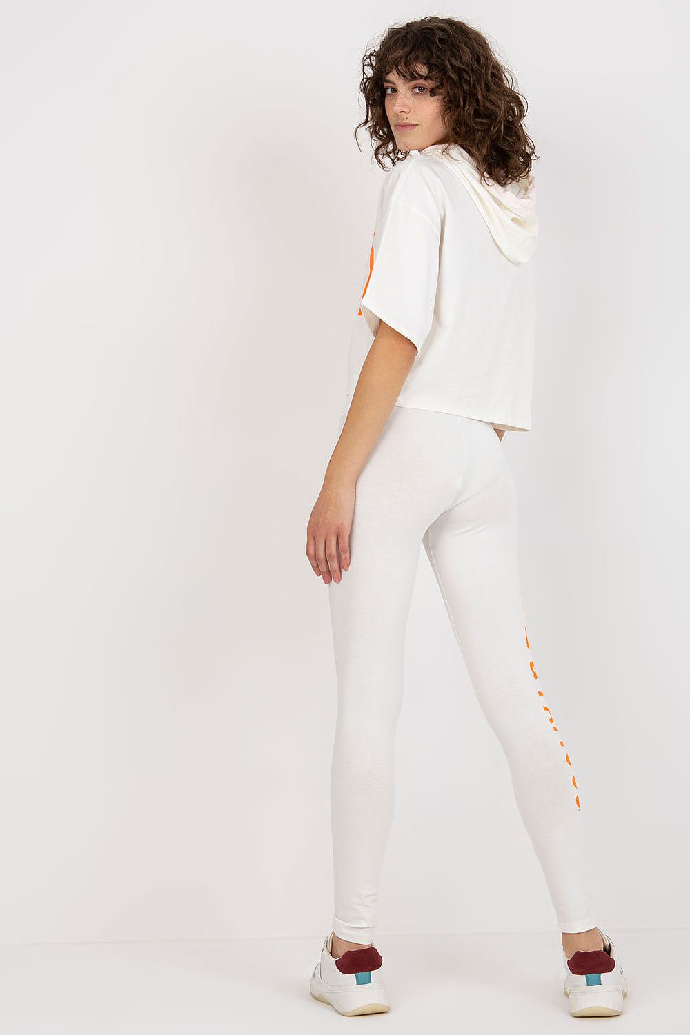 Ex Moda Women's Cotton Sweatshirt And Leggings Set With Hood And Decorative Inscriptions