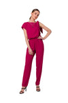 Stylish One-Shoulder Jumpsuit with Tapered Legs and Elastic Waist by Stylove