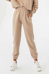 Luxury Cotton Blend Joggers IVON with Drawstring and Pockets - Elegant Comfort Collection