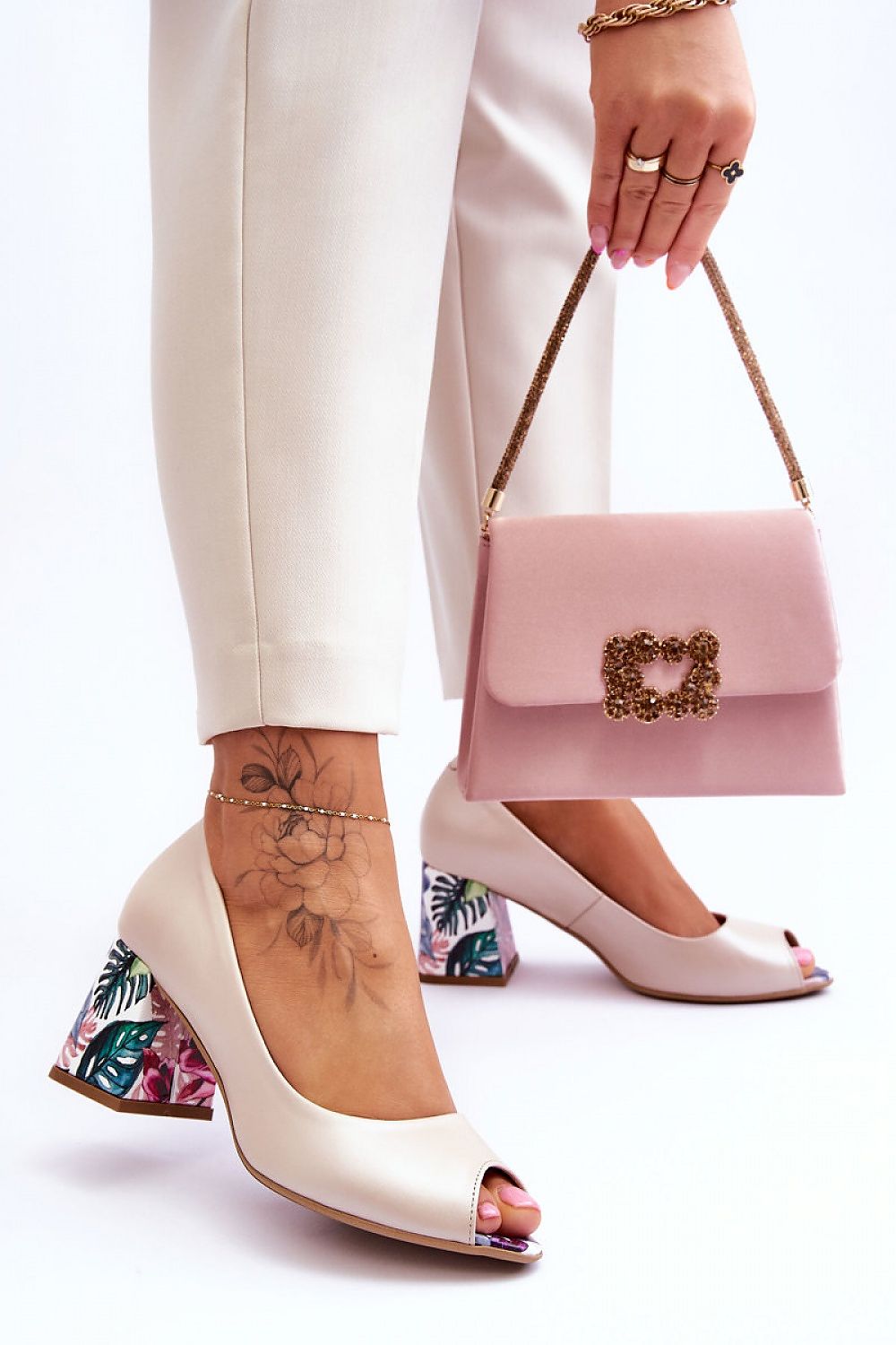 Elegant Almond Toe Block Heel Pumps in Natural Leather by Step In Style - Comfortable Spring-Summer Footwear