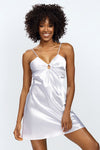 Kamaria Satin Nightgown by DKaren – Elegant Short Slip with Adjustable Straps and Luxurious Comfort