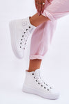 Big Star Women's High-Top Sneakers with Decorative Logo and Soft Fabric Insole - Stylish Comfort