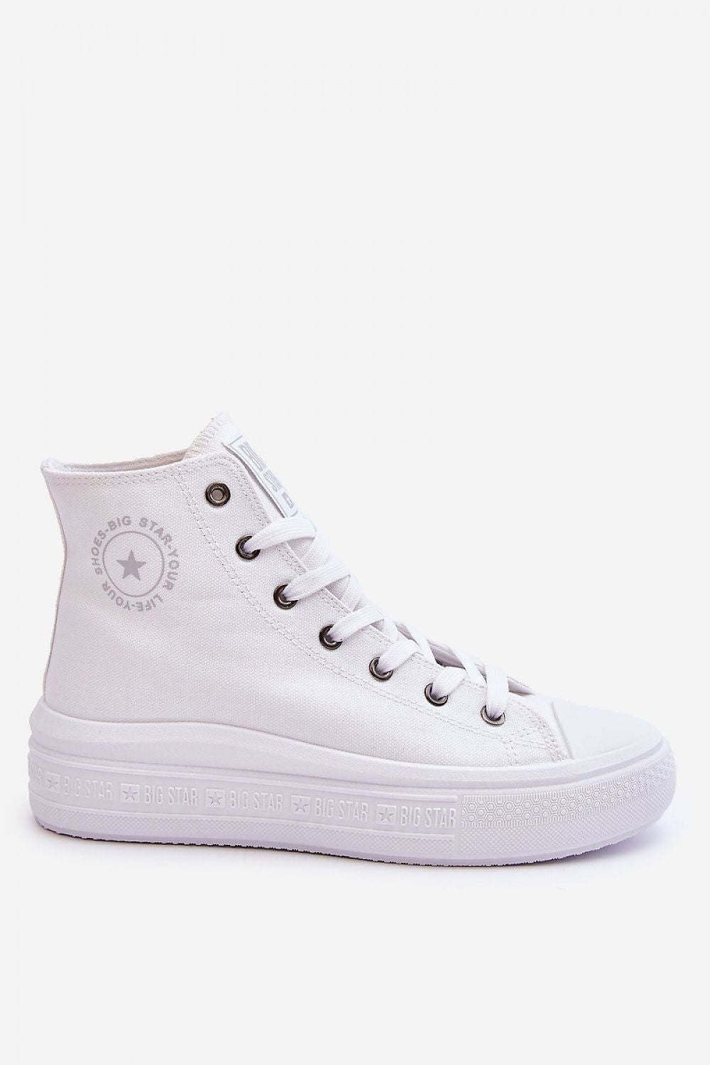 Big Star Women's High-Top Sneakers with Decorative Logo and Soft Fabric Insole - Stylish Comfort