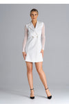 Elegant Figl Mini Jacket Dress with Long Sleeves and Mesh Back - Available in Sizes S to XL