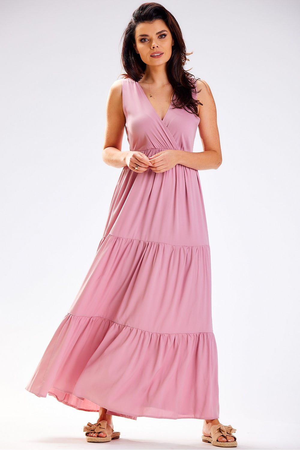 Stylish Loose Summer Daydress by Awama - Natural Viscose with Ruffled Hem, Oversized Fit