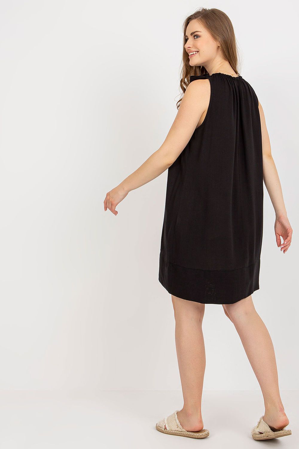 Och Bella Summer Dress in Viscose - Elegant Loose Cut with Tied Straps, Perfect for Any Occasion