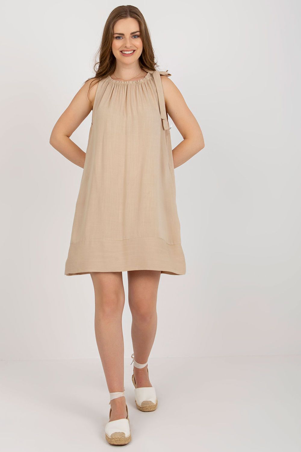Och Bella Summer Dress in Viscose - Elegant Loose Cut with Tied Straps, Perfect for Any Occasion